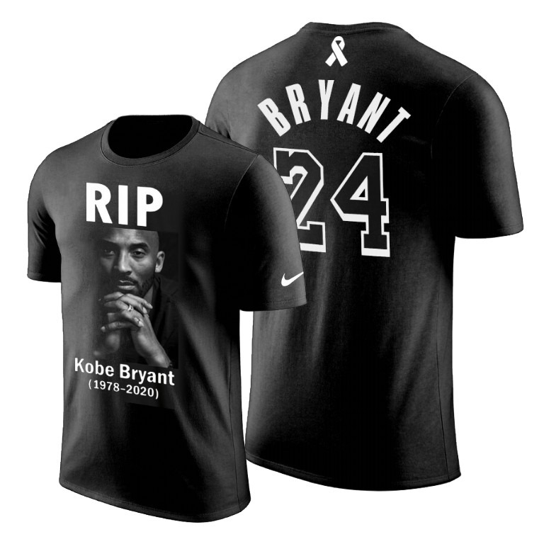 Men's Los Angeles Lakers Kobe Bryant #24 NBA Out 1978-2020 RIP Mamba Week Black Basketball T-Shirt NCG8183TF